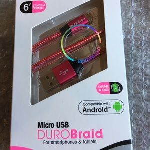 6’ Micro USB DuraBraid Sync And Charge Cable NIB